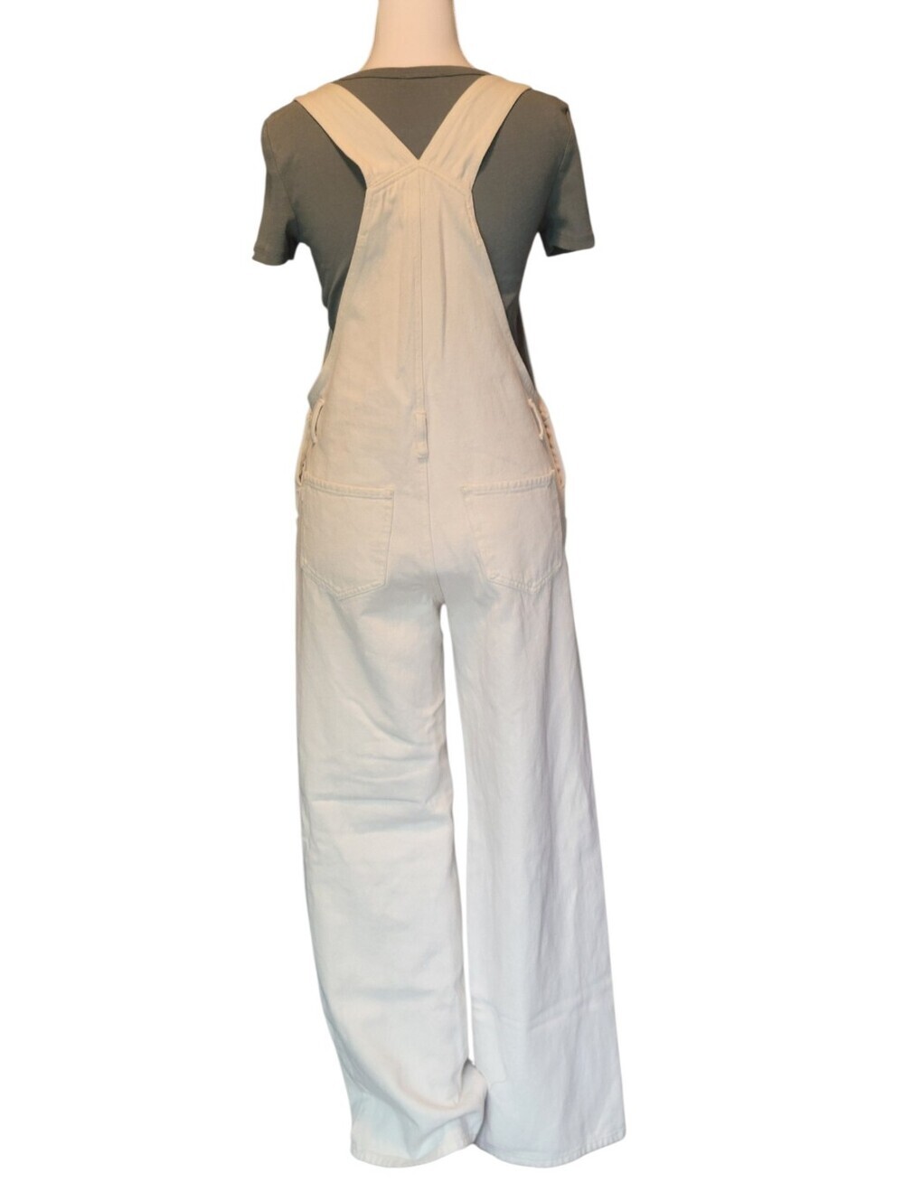 DESU Off White Distressed Denim Overalls - Picture 4 of 7